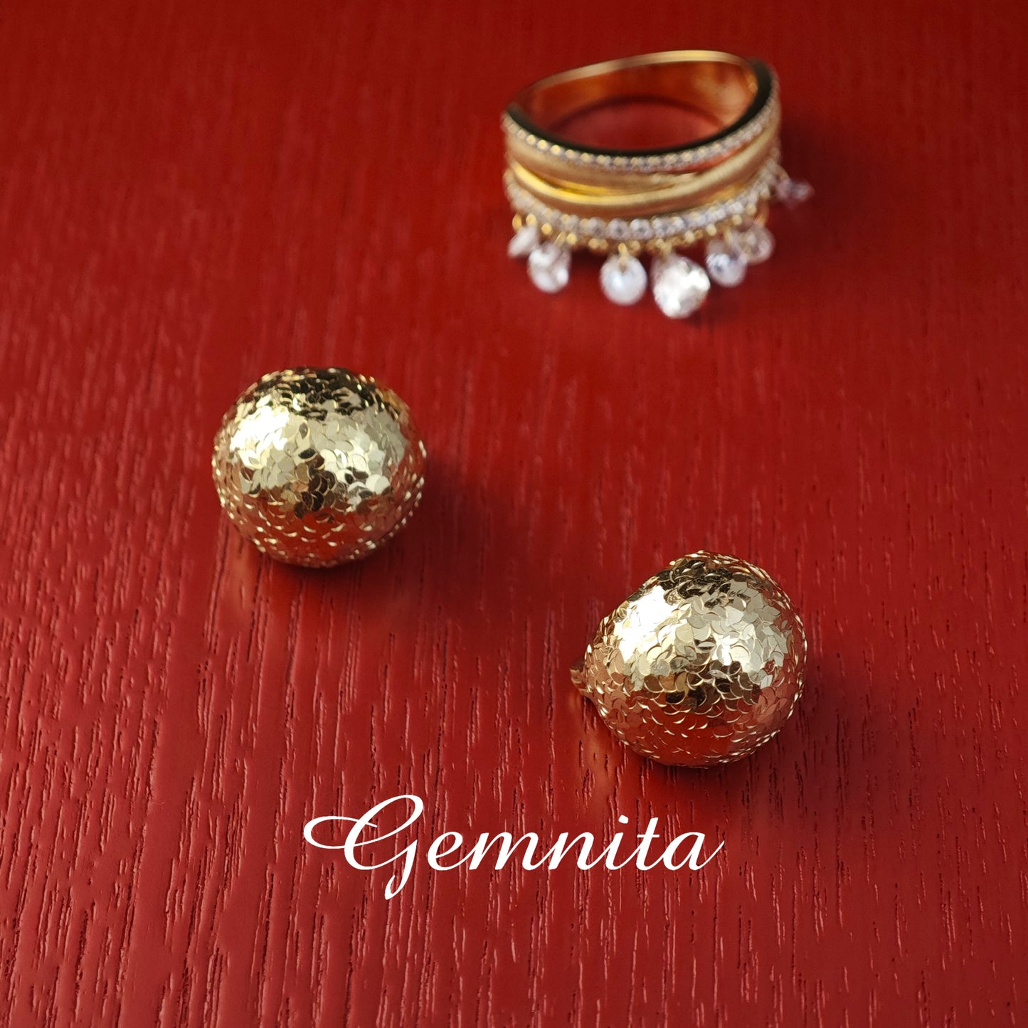 Vintage Glittering Spheres Earrings